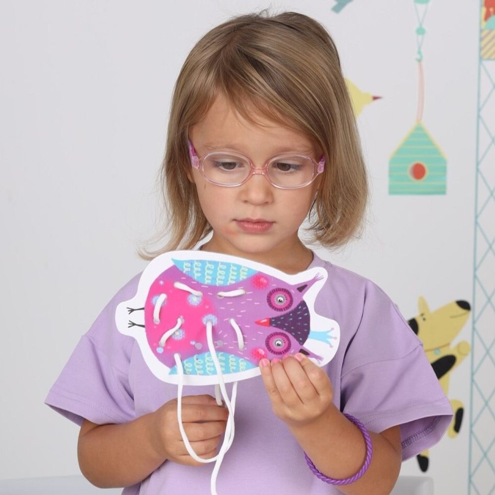 Игра-шнуровка «Веселые шнурочки». Единорог, сова, овечка