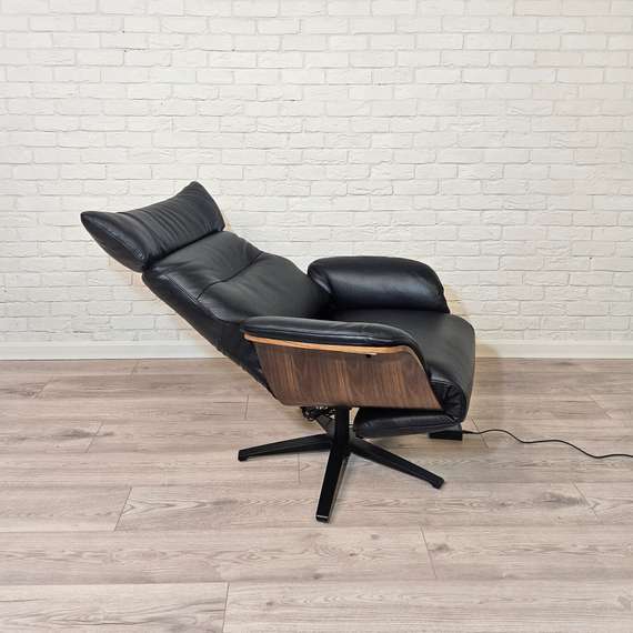 Кресло с электро-реклайнером STG-4432, черная кожа