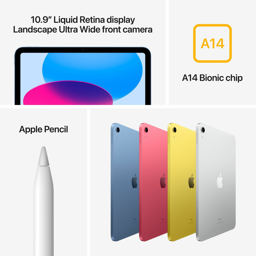 10.9" Планшет Apple iPad 10.9 2022, 64 ГБ, Wi-Fi, iPadOS, синий