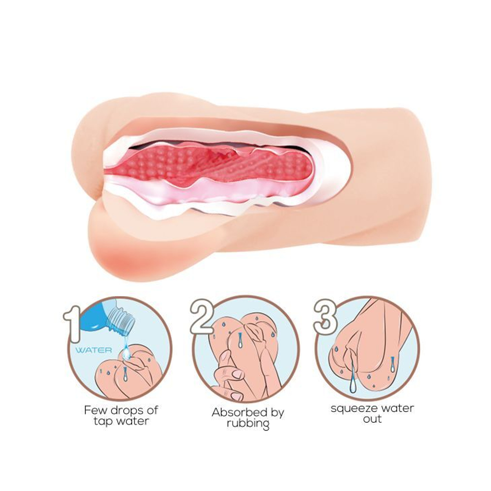 Мастурбатор-вагина Crazy Bull Heart Shape с эффектом смазки (Цвет: телесный)