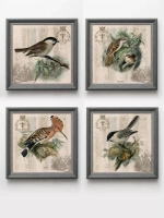 Картины на стену интерьерная на холсте 4 шт, 23*23 см