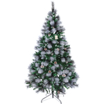 Ёлка «Богемия» 210 см, ПВХ+Леска, шишки, белое напыление (960 веток)