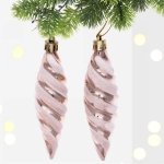 Ёлочные игрушки «Таинственное очарование» Сосульки 10 см (набор 2шт), шампань
