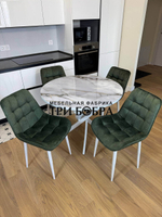 Круглый раздвижной стол "Бьянко", и стулья "Бостон"