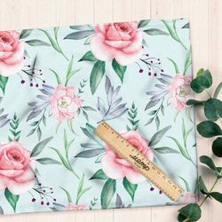 Ткань кулирная гладь утонченные розы