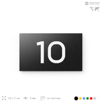 Табличка с номером 10 на дверь квартиры, для офиса, кабинета, аудитории, склада, черная 120х70 мм, Айдентика Технолоджи