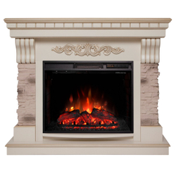 Электрокамин RealFlame Marseilles WT белый дуб с золотой патиной с очагом Sparta 25,5 LED