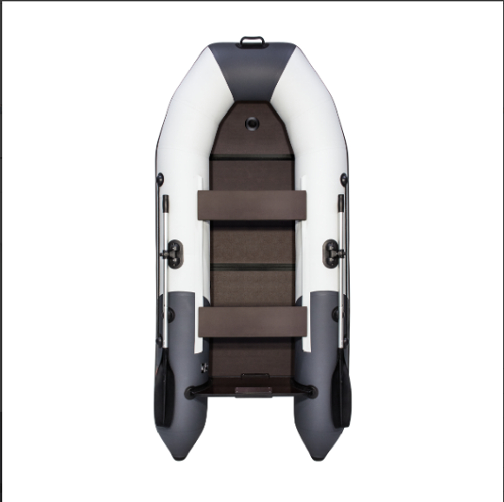 Лодка ПВХ Таймень NX 2850СКК Слань-книжка киль "Комби" светло-серый/графит