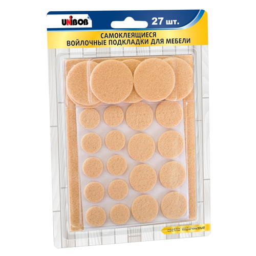 Войлочные подкладки сомоклеящиеся для мебели UNIBOB светло-коричневый