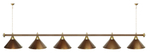 Лампа STARTBILLIARDS 6 пл. (плафоны золотые,штанга золотая,фурнитура золото)