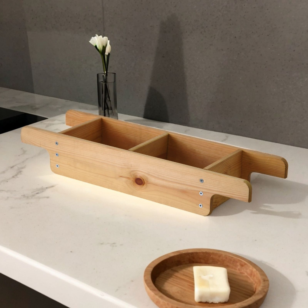 Деревянная полочка для ванны из массива сосны, поднос для ванны