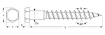 Шурупы ШДШ с шестигранной головкой (DIN 571), 120 х 12 мм, 150 шт, ЗУБР