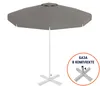 Зонт пляжный со стационарной базой Kiwi Clips&Base, Ø225 см, белый, серый