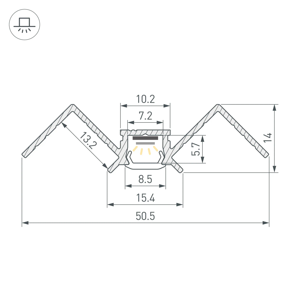 Профиль PIK-F-HIDE-INT-3000 (Arlight, Алюминий) 063386