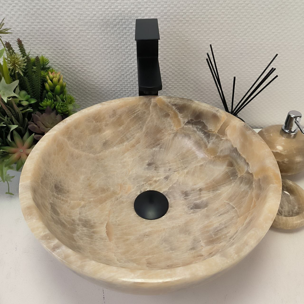 Раковина из оникса Bowl Grey TinLip BO-62982 40*40*15 44