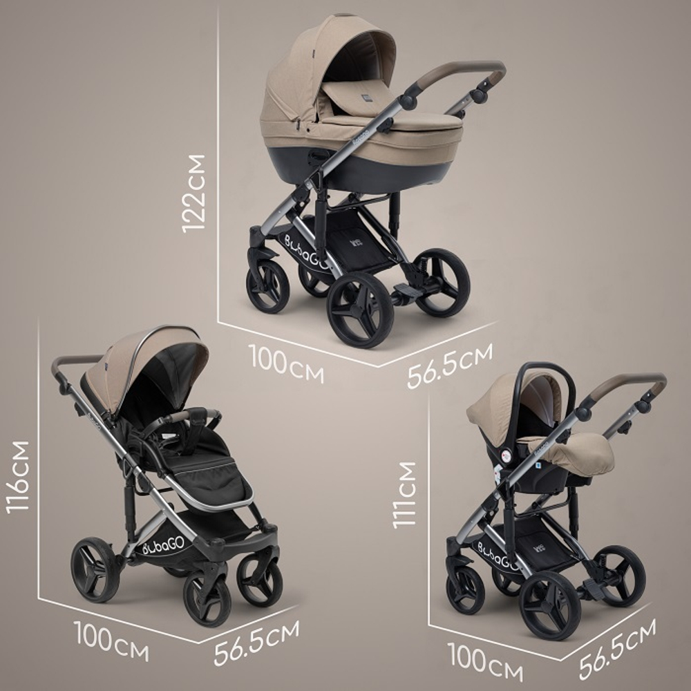 Коляска детская Bubago Rosano 3в1 арт BG 164-1 цвет Коричневый