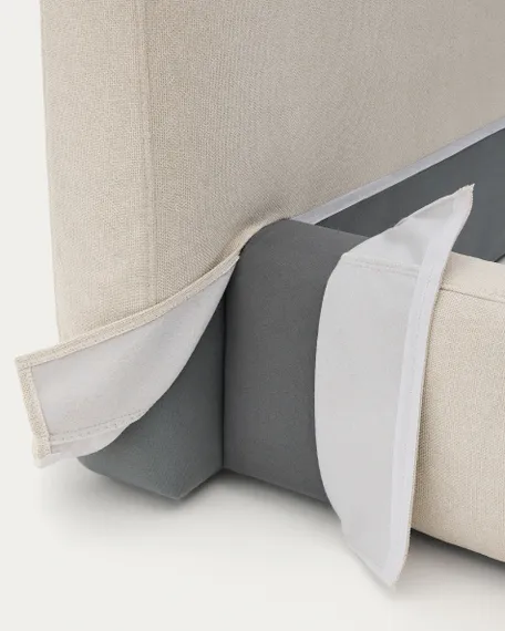 Кровать Blok бежевая со съемными чехлами для матраса 160 х 200 см