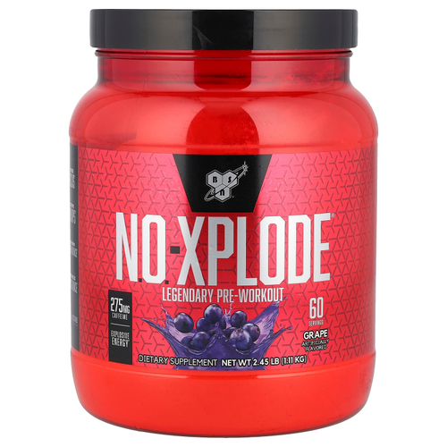BSN, NO-Xplode®, легендарный предтренировочный комплекс, со вкусом винограда, 1,11 кг (2,45 фунта)
