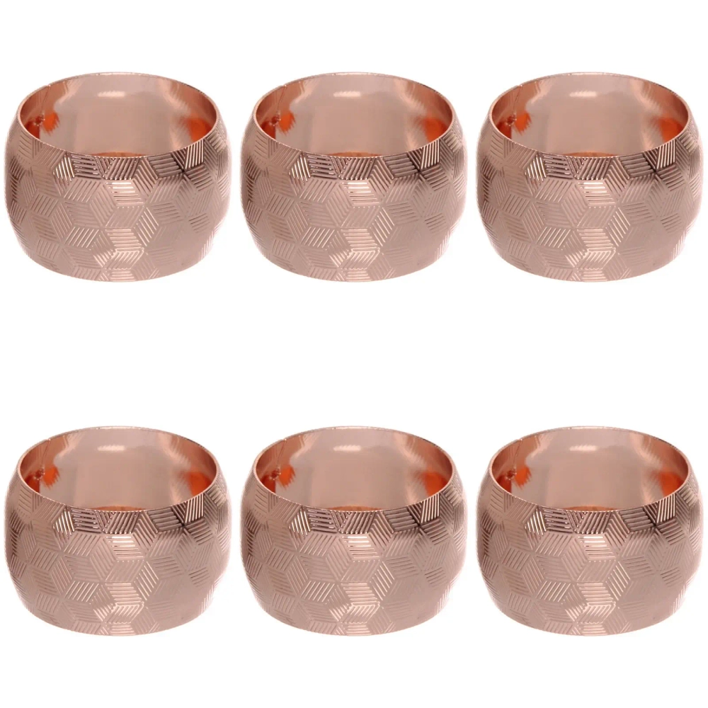 Набор колец для салфеток 6шт «Витраж» 4,5*2,8см, розовое золото