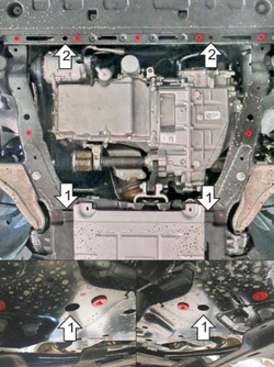 Защита стальная 2 мм двигателя и кпп Ford Mondeo Motodor.70703