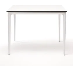 "Малага" обеденный стол из HPL 90х90см, цвет молочный, каркас белый