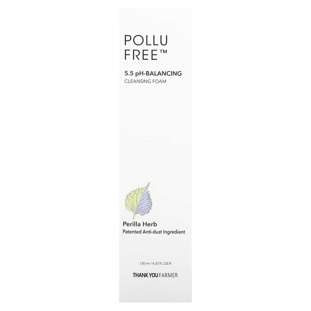 Thank You Farmer, Pollu Free, очищающая пенка с уровнем pH 5,5, 120 мл (4,22 жидк. унции)