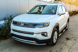 Защита переднего бампера (нержавейка) Changan CS35Plus (2018-2023) d42+d32
