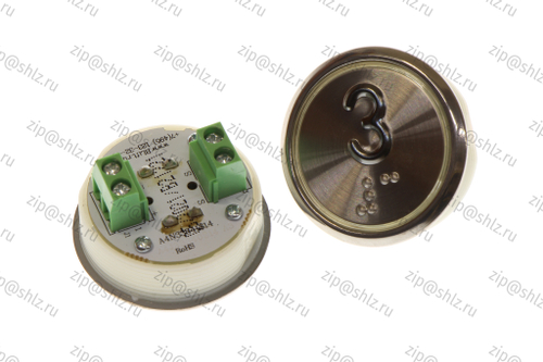 Кнопка (кнопочный модуль) EA2406S-S-R "3 этаж", круглая, красная статическая подсветка, Брайль