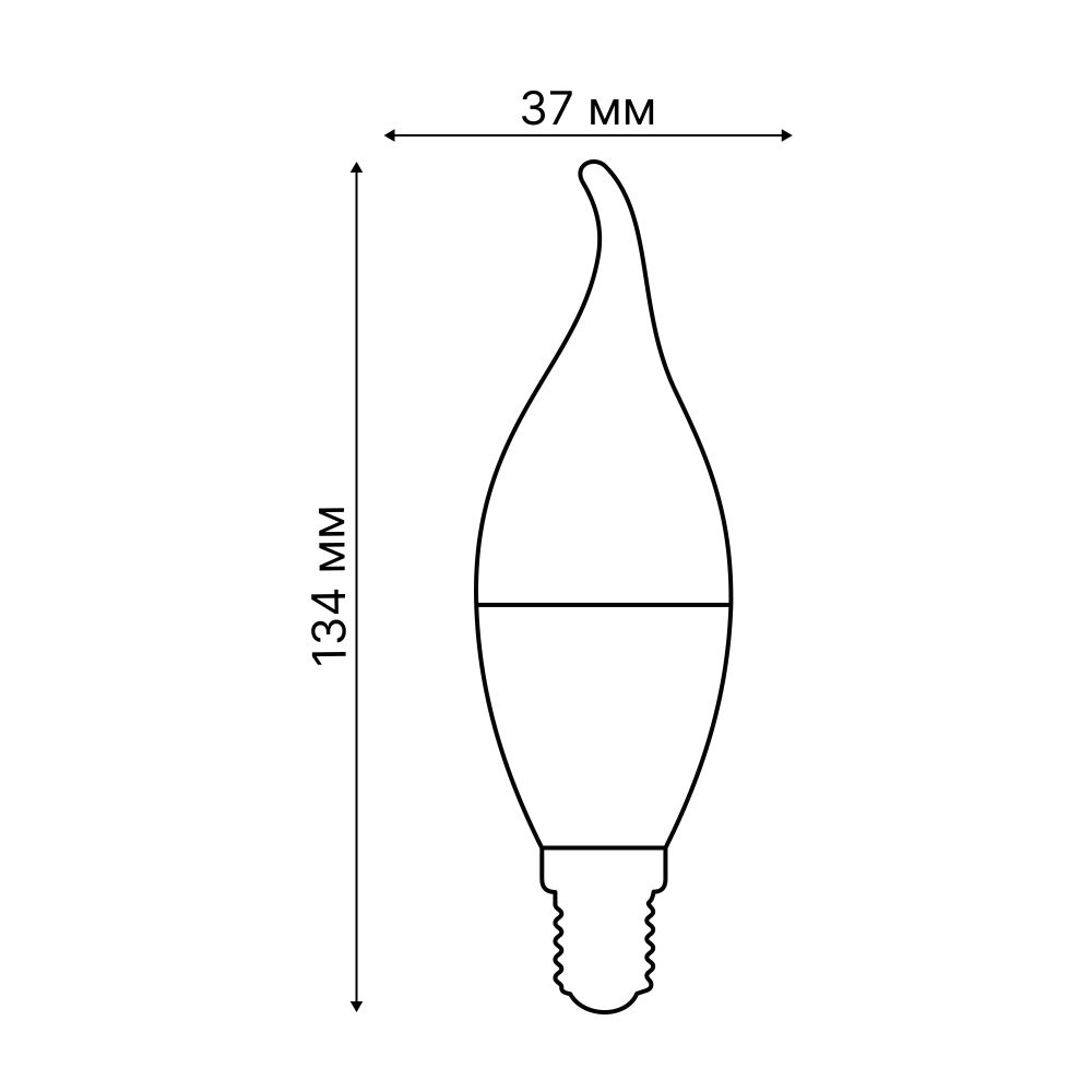 LED-CW37-5W-RGBW-E14-230V-WF-FR PLS80WH Умная лампа светодиодная Wi-Fi+Bluetooth. диммируемая. Форма свеча на ветру. матовая. 2700-6500K+RGB. Голосовое управление+приложение UnielSmart. TM Uniel