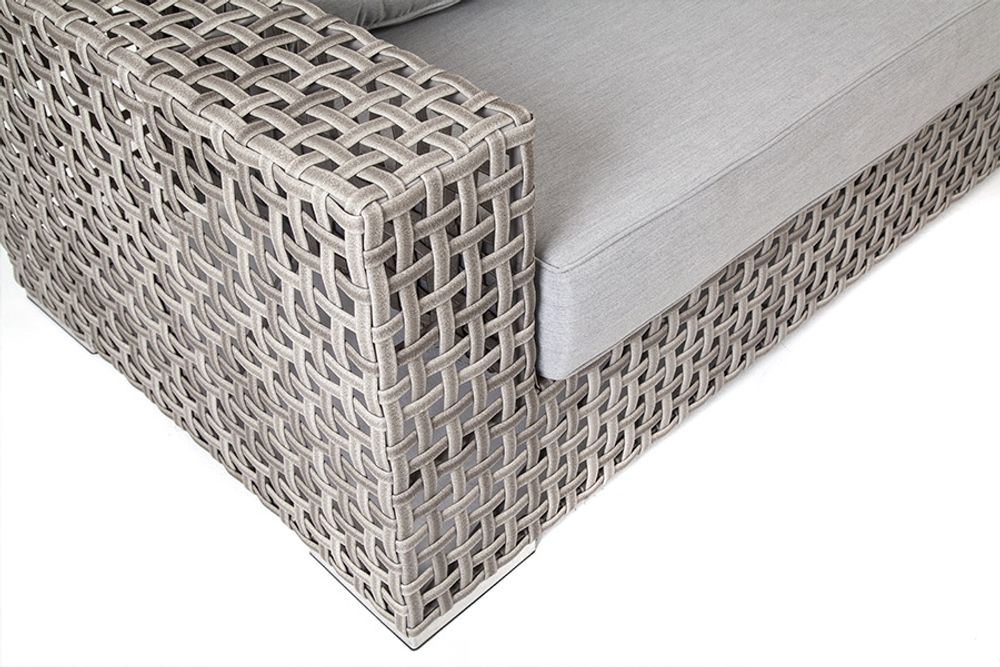 "Тито" диван из искусственного ротанга трехместный, цвет серый (уценка)