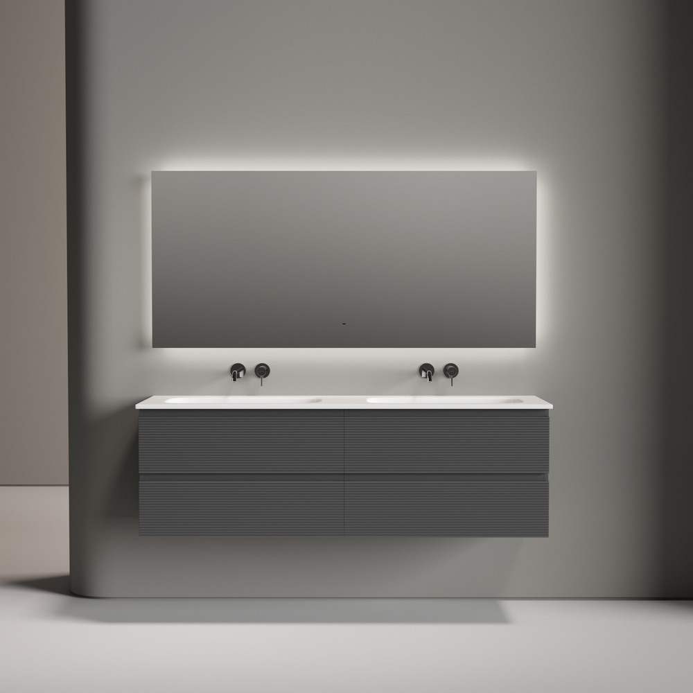 Тумба подвесная Sancos Folk c двумя ящиками 790х445х500, Grey soft, FL80GS