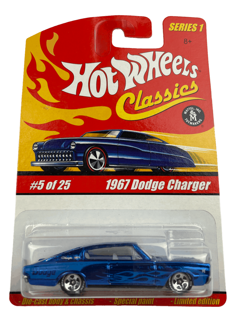 Hot Wheels Classics Series 1: 1967 Dodge Charger (Blue) (#5 of 25) (2005)