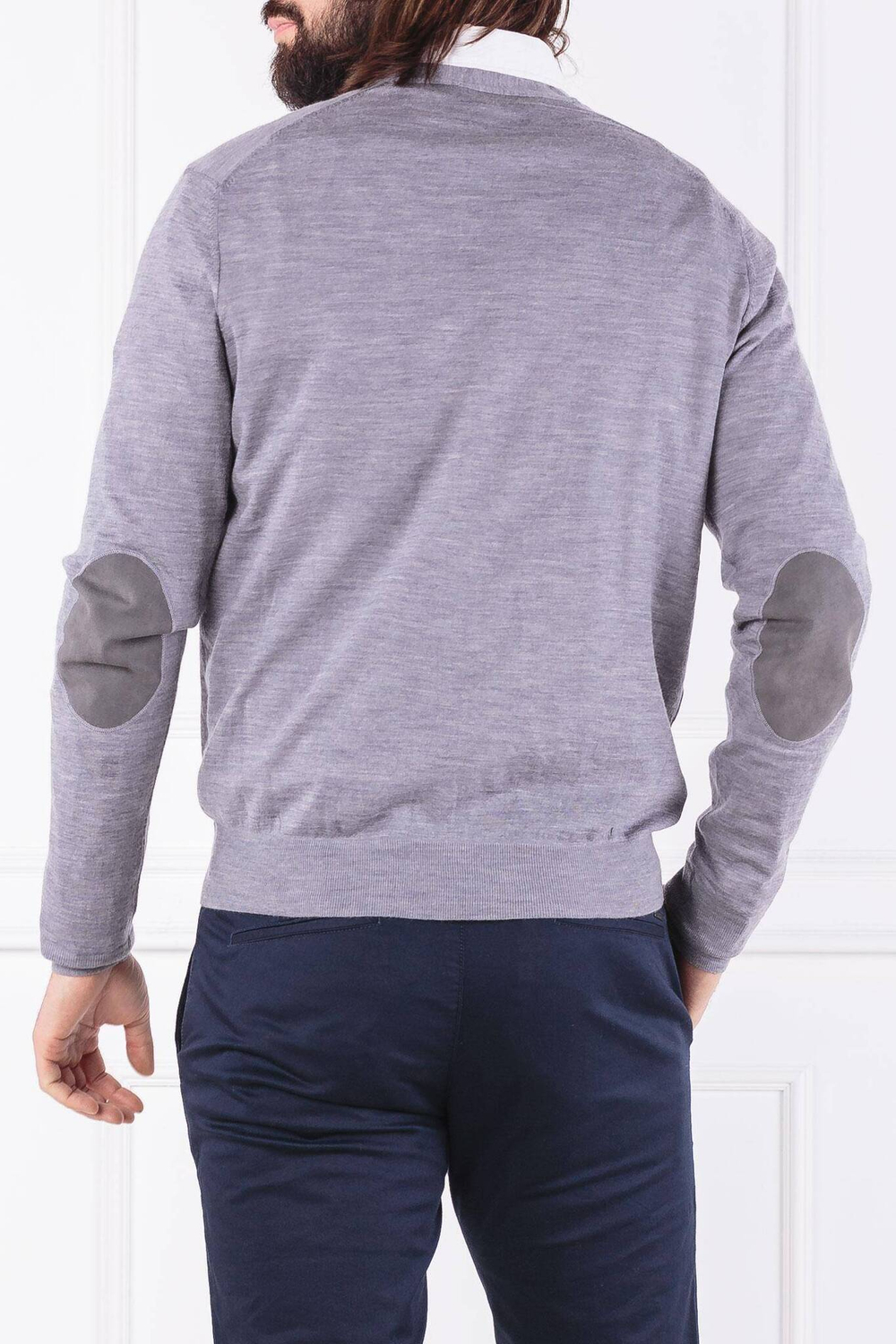 Хлопковый кардиган ff gg merino cardi Hackett London - серый(HM702068)