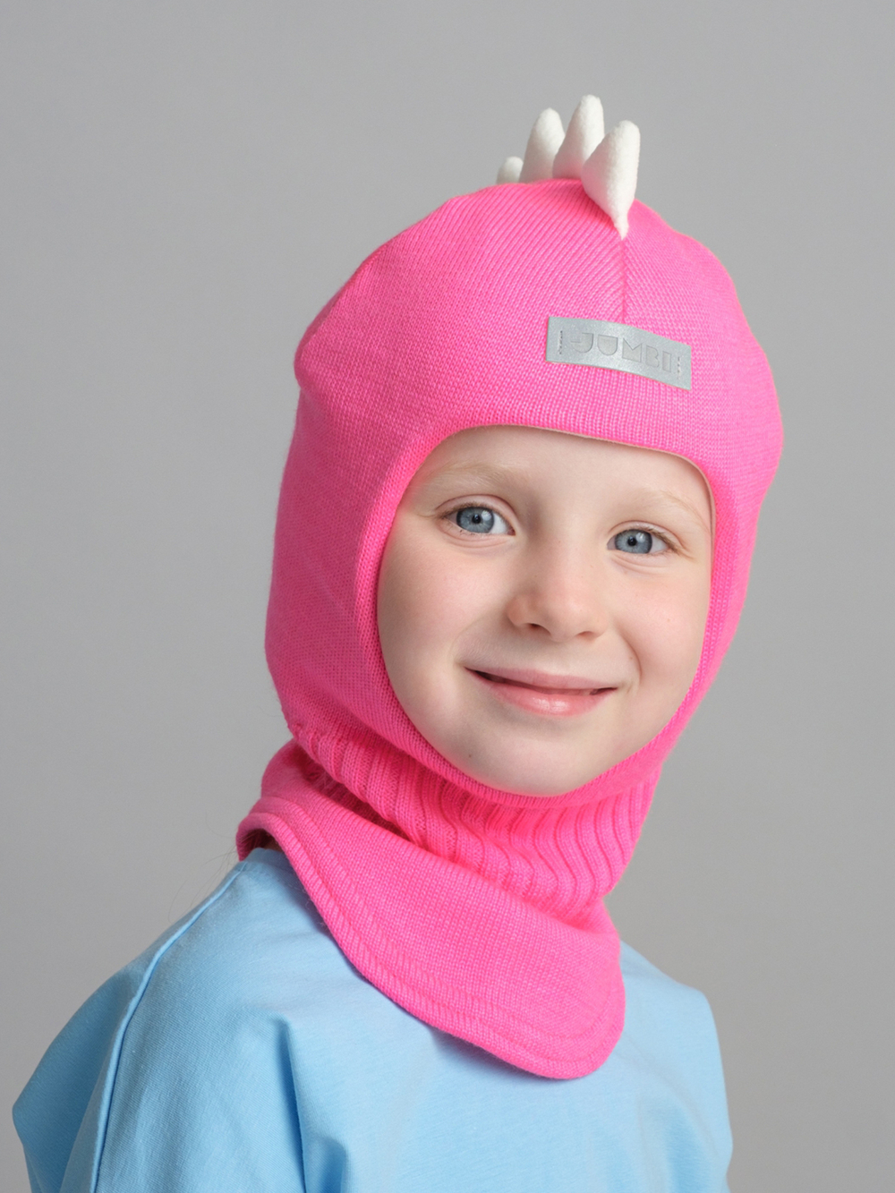 Шлем зимний вязаный (Розовый неон) ОРЕО