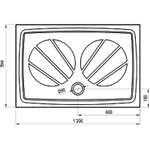Душевой поддон из искусственного камня Ravak Gigant Pro 120x70 XA03G101010 Белый