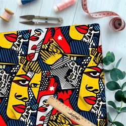 Ткань премиум дюспо яркий фантазийный коллаж