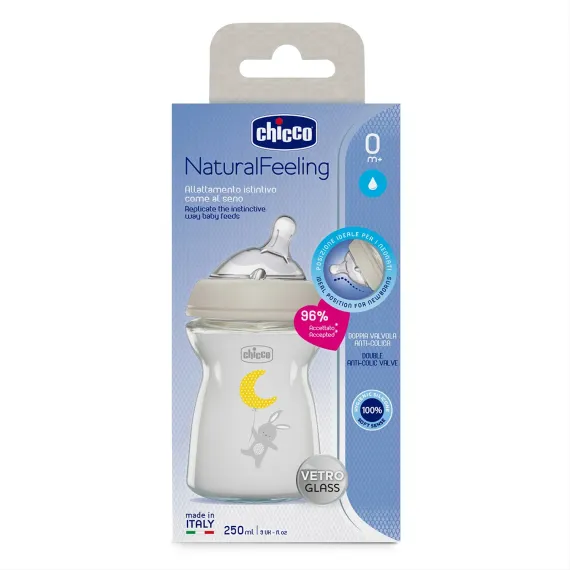 Бутылочка Chicco Natural Feeling 250 мл, 0м+