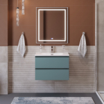 Тумба с раковиной подвесная BelBagno KRAFT-600-2C-SO-AO Голубой матовый, раковина белая BB-8099-60