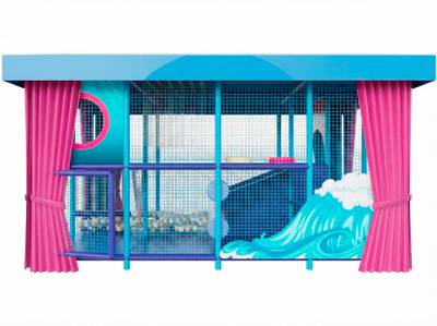 Детский уличный игровой лабиринт с крышей «Кристалл» 4,92×3,69×3,1 м