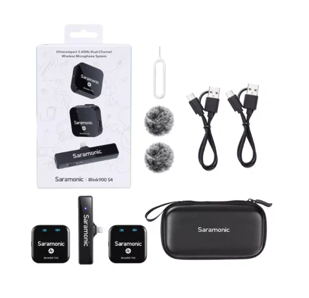 Радиосистема Saramonic Blink900 S4 (TX+TX+RXDi) приемник + 2 передатчика, разъем Lightning