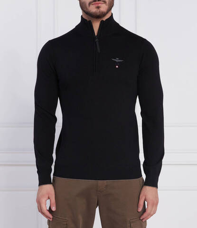 Хлопковый свитер Aeronautica Militare - черный(MA1389L415)