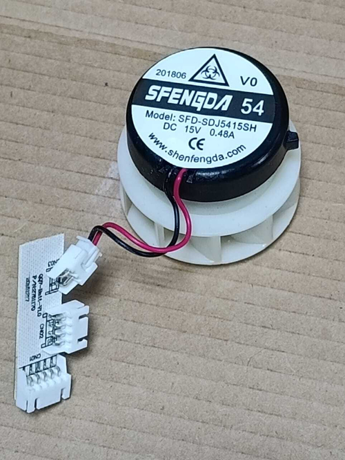 Мотор-вентилятор SFD-SDJ5415SH в сборе с платой для робота пылесоса Polaris PVCR 1015 Golden Rush