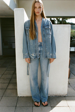Джинсы с высокой посадкой trf wide leg