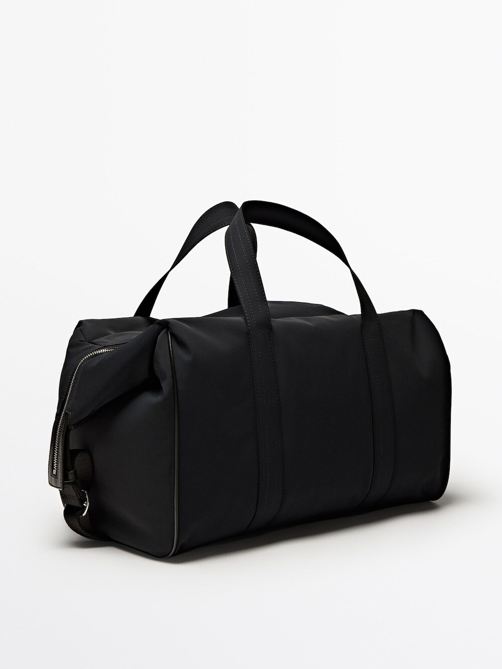 Massimo Dutti Сумка-боулинг с кожаными деталями, темно-синий