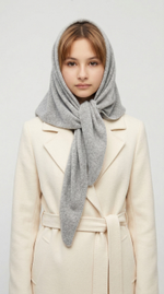 Оренбургский платок-косынка К820-03 серый