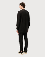 RICK OWENS DRKSHDW ЛОНГСЛИВ ЧЕРНЫЙ С ВЫРЕЗОМ