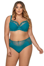 Бюстгальтер plus size с полусшивными чашками с изысканным кружевом (Размер: 75K) (Цвет: бежевый)