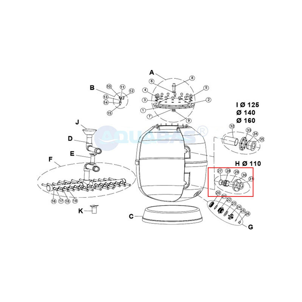 Комплект подключения диффузора фильтра IML FS-450 (FS16660-0410)