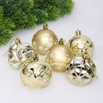 Набор шаров «Вивальди» 6 см (в наборе 6 шт), Золото