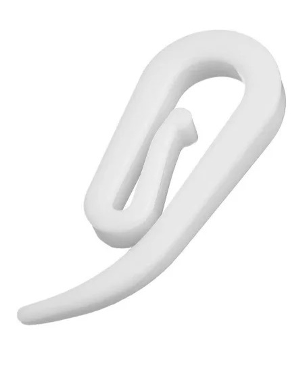 Крючок шторный "улитка" пластик  белый